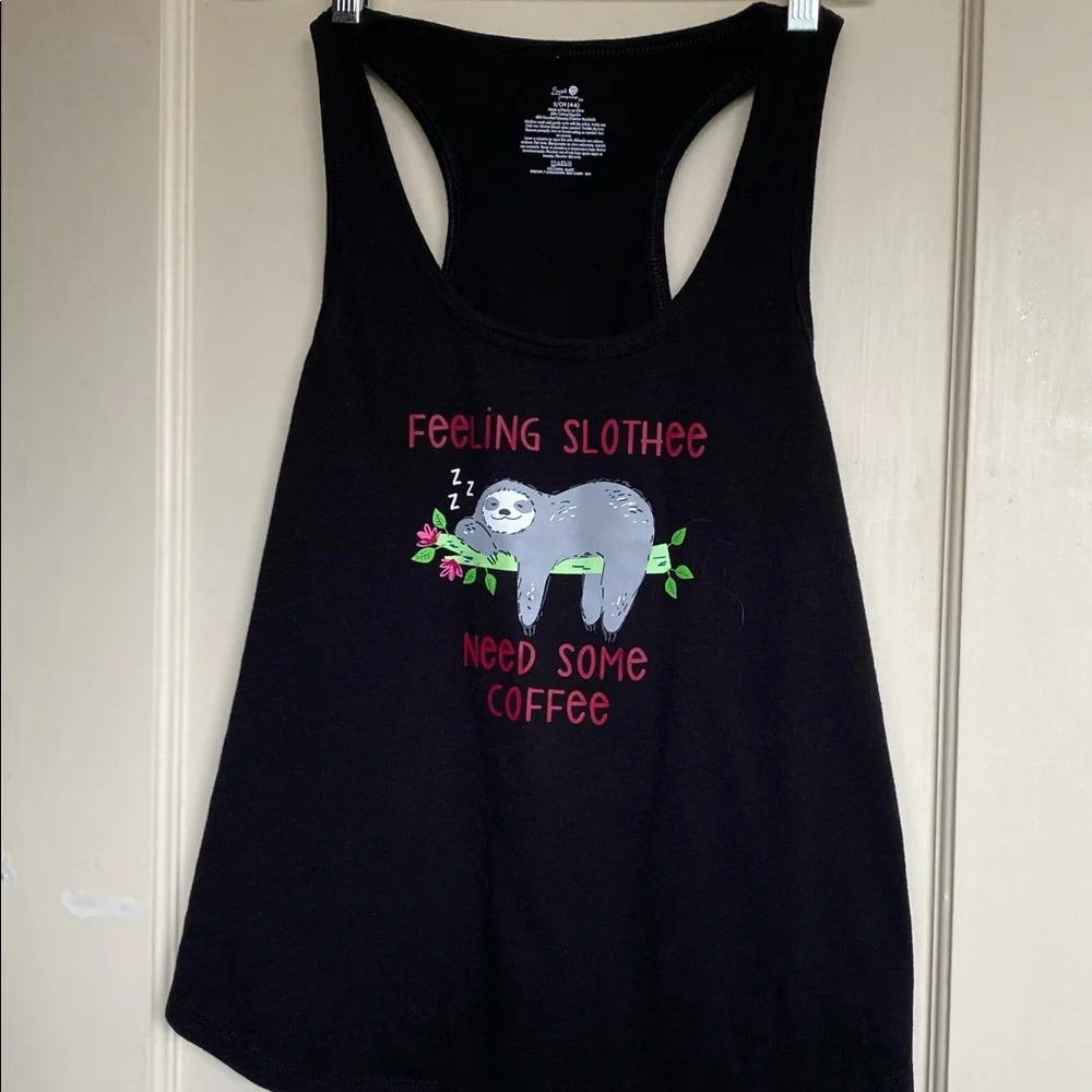 Secret Treasures Girls S/CH 4-6 Sleep Top Knit SLOTH/COFFEE Pajama .